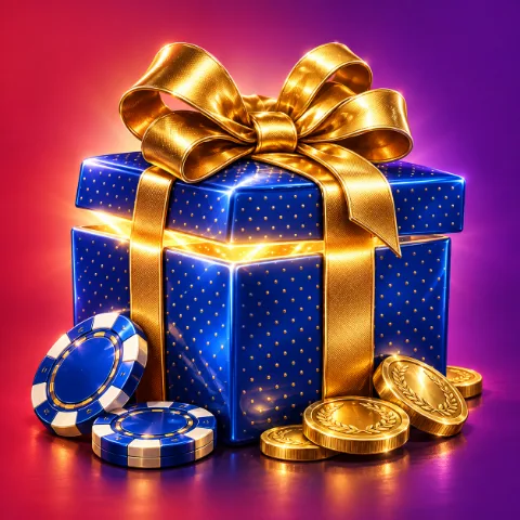 Blaues Geschenk mit goldener Schleife